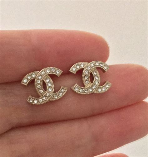 small chanel cc stud earrings|authentic Chanel stud earrings.